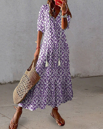 Ava - Elegantes Boho-Kleid mit Bauchabdeckung