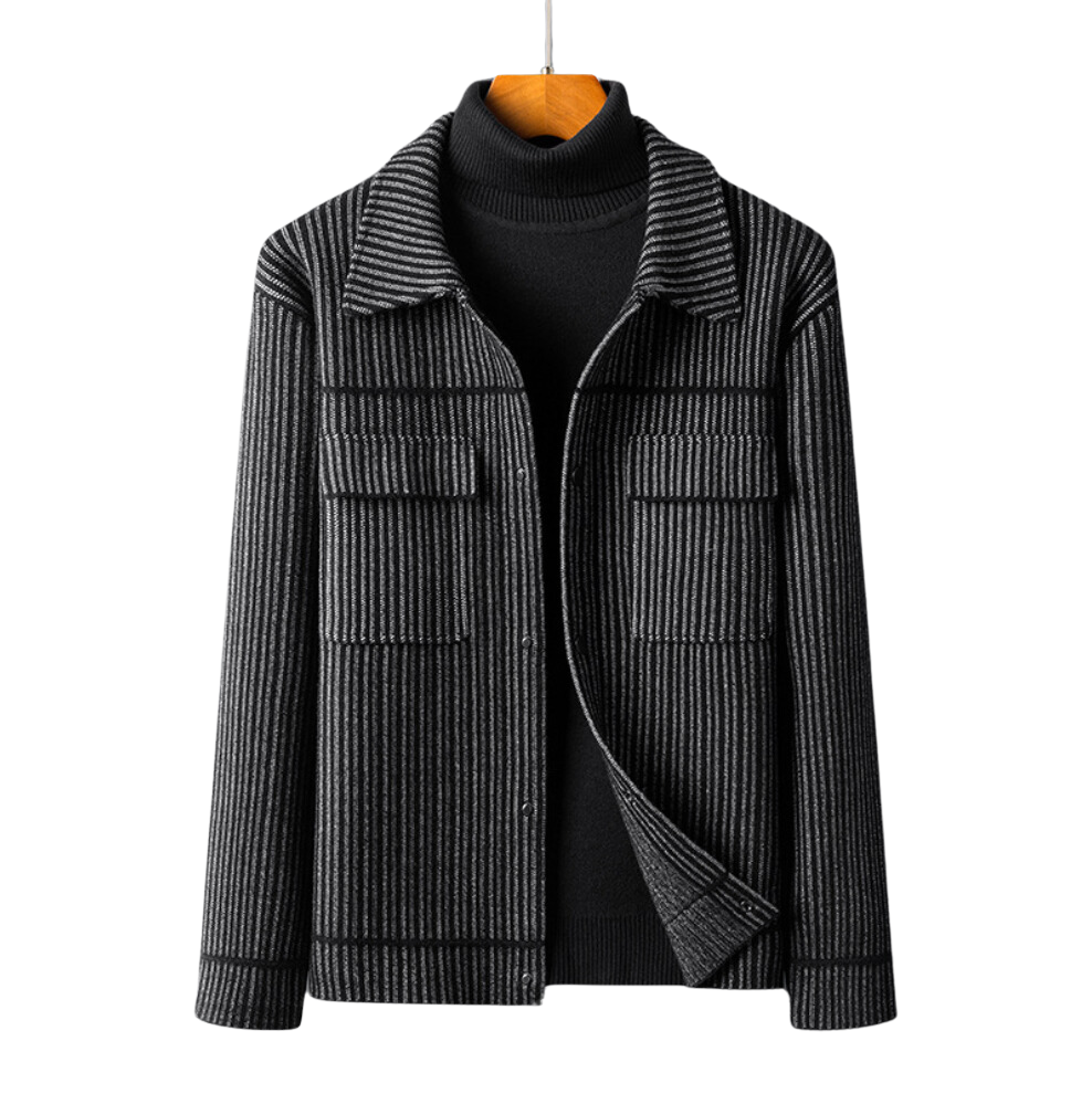 Kittipong | Luxuriöse Heritage Streifen Strickjacke Mantel