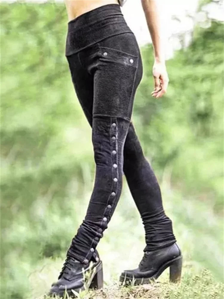 Mocarra | Leggings mit Verblasstem Knopf