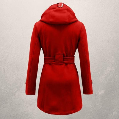 Yara | Warmer und trendiger Wintermantel mit Gürtel und Kapuze aus Baumwolle
