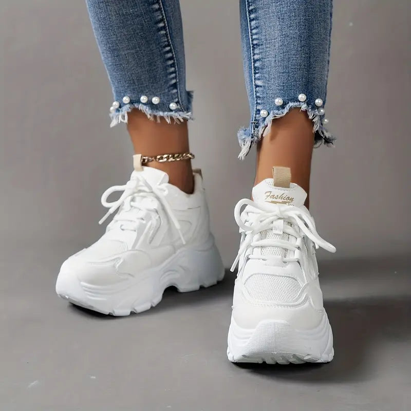 Mocarra | Weiße Klobige Plateau-Sneakers