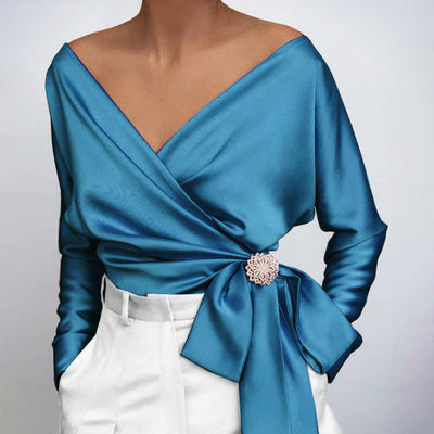 Mocarra | Satin sexy Top Spitzenbluse
