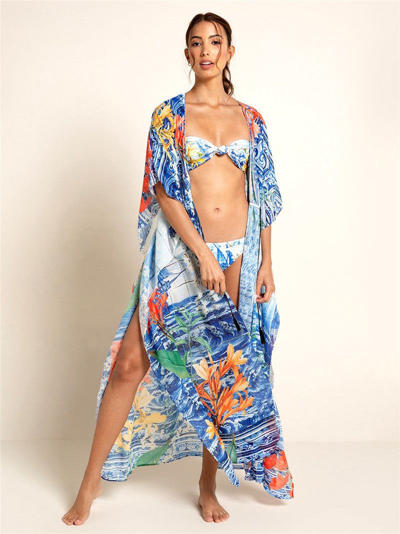 Mocarra | Strand Sonnenschutz Shirt Sexy Strickjacke Bikini Badeanzug Cover Top