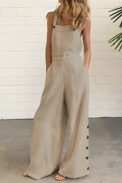 Mocarra | Lässige solide Farbe Sommer-Overalls