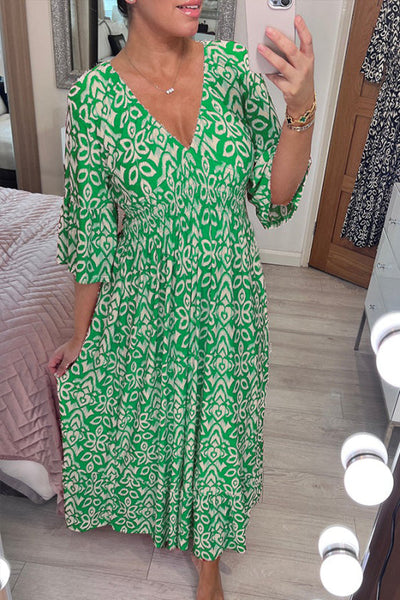 Mocarra | V-Ausschnitt Bohemian Langes Kleid