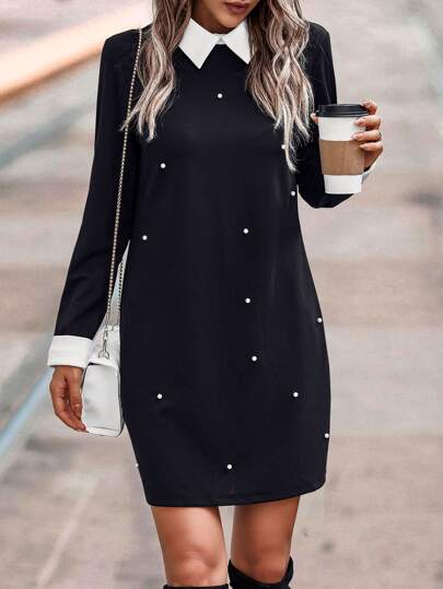 Mariana | Robe élégante à col contrasté