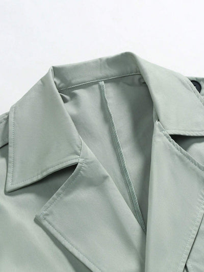 Rafael | Herren Doppelreihiger Trenchcoat in Unifarbe