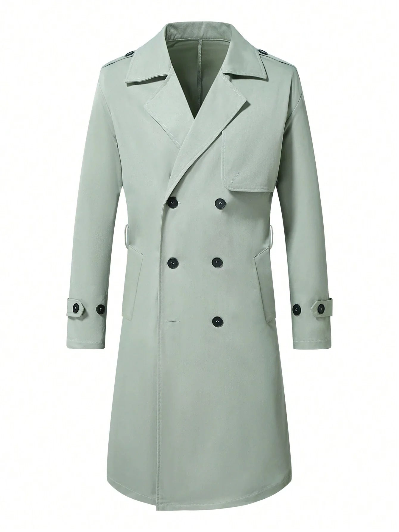 Rafael | Herren Doppelreihiger Trenchcoat in Unifarbe