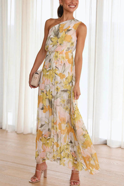 Lori - Bedrucktes schulterfreies Kleid