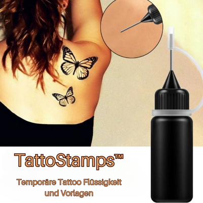 TattoStamps- Temporäre Tattoo Flüssigkeit und Vorlagen (1+1 GRATIS) [Letzter Tag Rabatt]