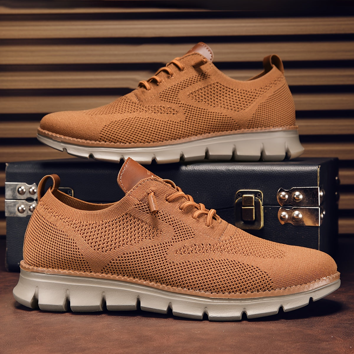 Harris - Karamellfarbene Strick-Sneaker für Herren