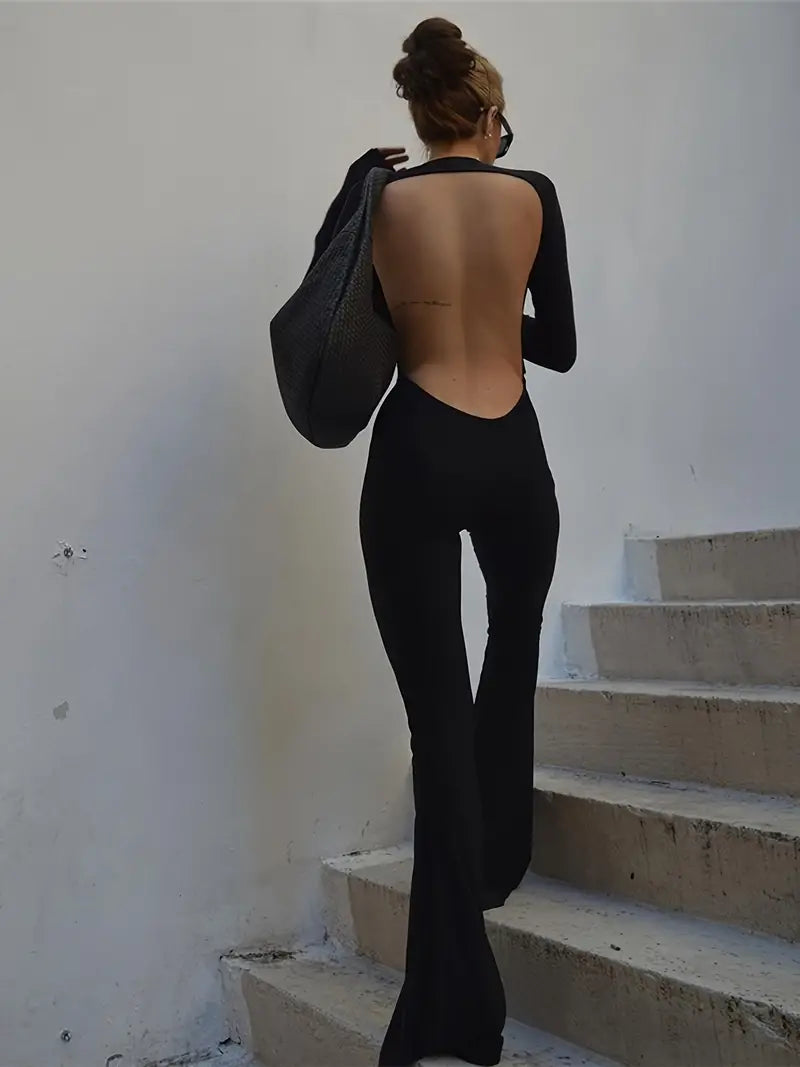 Mocarra | Rückenfreier Jumpsuit mit ausgestelltem