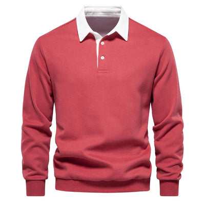 Ivor - Elegantes Herren Langarm Polo Shirt mit klassischem Kragen