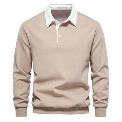 Ivor - Elegantes Herren Langarm Polo Shirt mit klassischem Kragen
