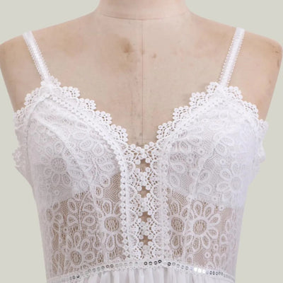 Mocarra | Boho Weißes Maxikleid aus Spitze
