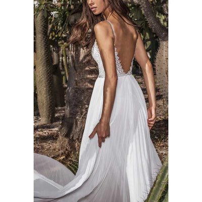 Mocarra | Boho Weißes Maxikleid aus Spitze