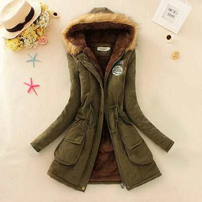 Hilde | warme gefütterte winterjacke mit kapuze für damen