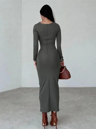 Mocarra | Langärmeliges Kleid mit Winterfalten