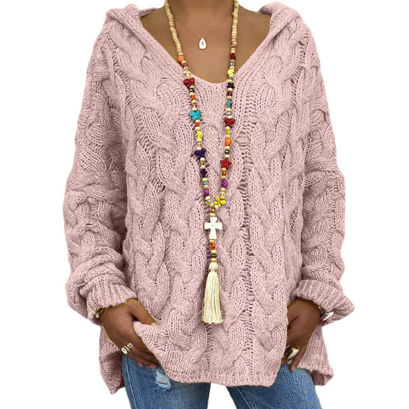 Damen KABELSTRICK HOODIE PULLOVER | MODISCHER, BEQUEMER, VIELSEITIGER