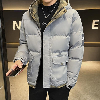 Leon | Herren Daunenjacke mit Kapuze und Steppdesign