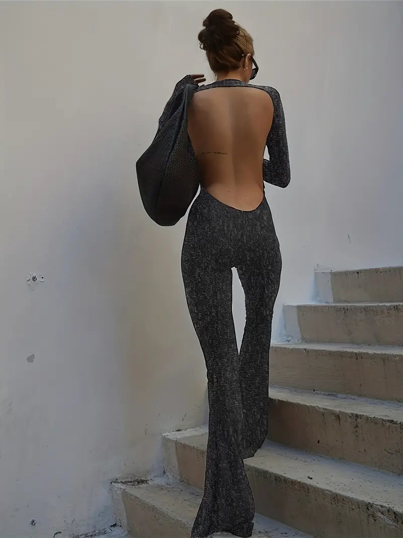 Mocarra | Rückenfreier Jumpsuit mit ausgestelltem