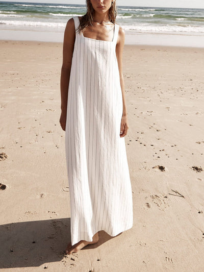 Mocarra | Einfaches Nadelstreifen-Kleid am Meer