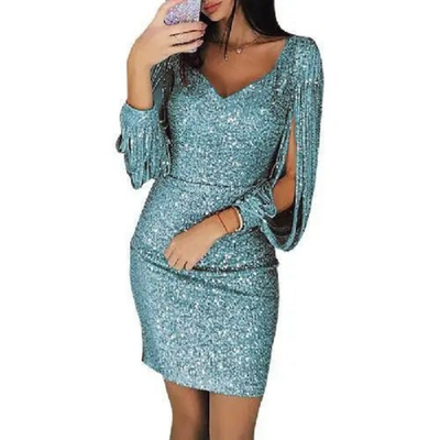 JANAH - Glamouröses Paillettenkleid in Silber – Für deinen ganz großen Auftritt