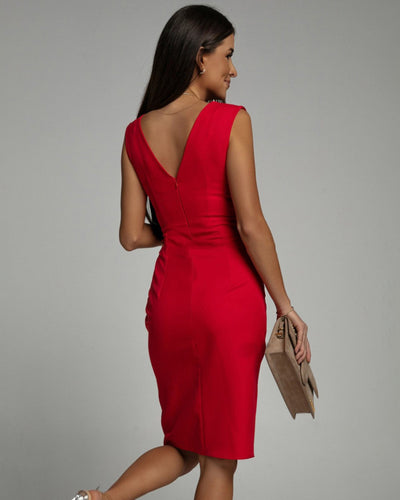 Trisha | Enges kleid mit ausschnitt und seitenschlitzen