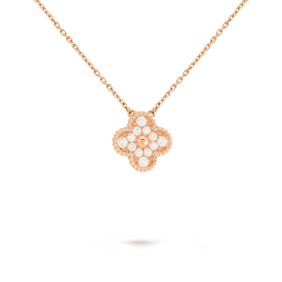 KLEEBLATT DIAMANT HALSKETTE | ROSÉGOLD