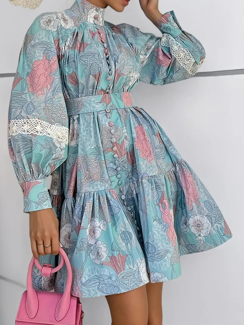 Mocarra | Kleid mit Blumendruck und Knopfleiste