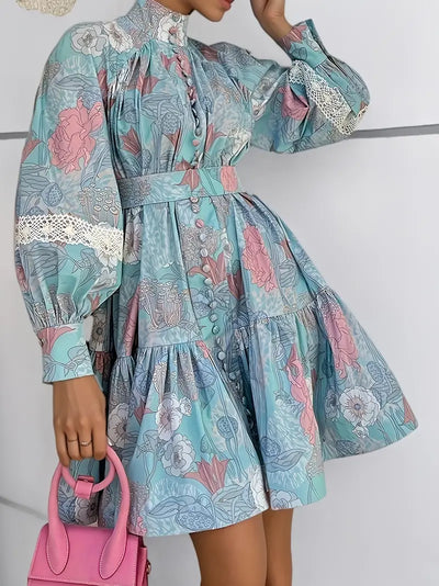 Mocarra | Kleid mit Blumendruck und Knopfleiste