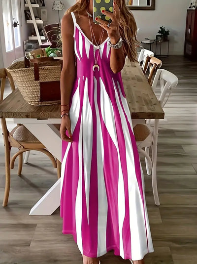 Jana - Fließendes Maxikleid mit Abstraktem Print
