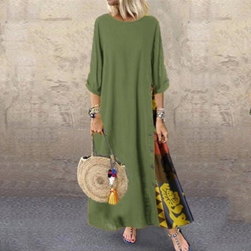 Sommerkleid aus Baumwolle und Leinen - Cher