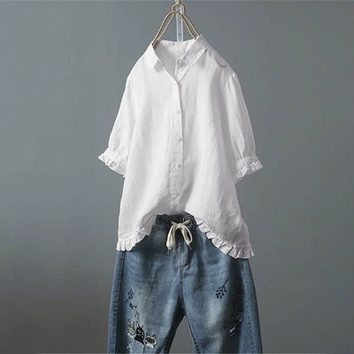 Aloisia – Leichte Oversized-Bluse mit verspielten Details