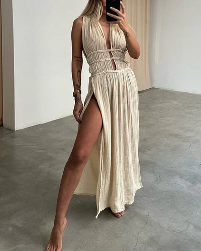 Mocarra | Schickes Geschlitztes Flechtkleid