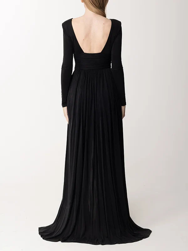 Mocarra | Langärmeliges Rückenfreies Maxikleid