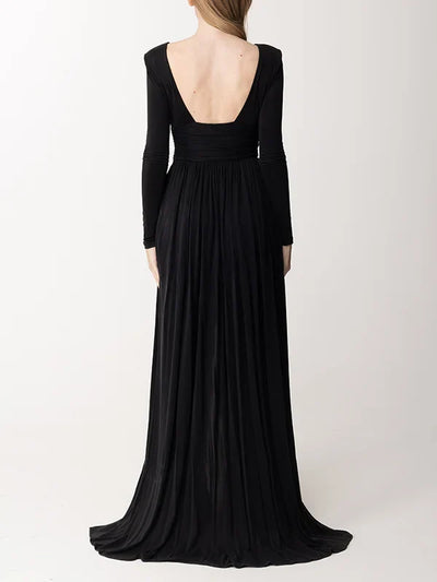 Mocarra | Langärmeliges Rückenfreies Maxikleid