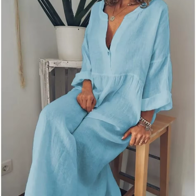 Eliana – Luftiges Maxikleid mit V-Ausschnitt
