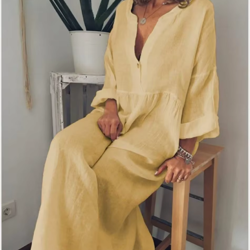 Eliana – Luftiges Maxikleid mit V-Ausschnitt