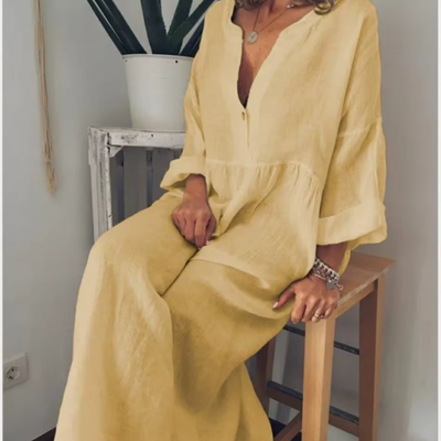 Eliana – Luftiges Maxikleid mit V-Ausschnitt