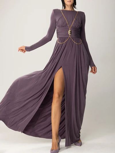 Mocarra | Langärmeliges Rückenfreies Maxikleid