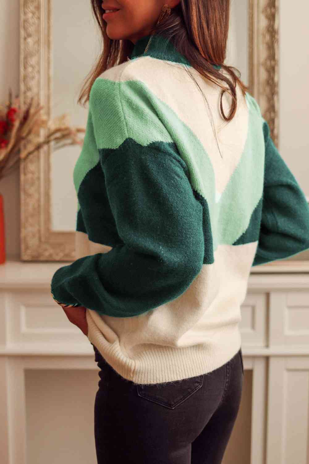 Mocarra | Pullover mit Knöpfen und Farbblock