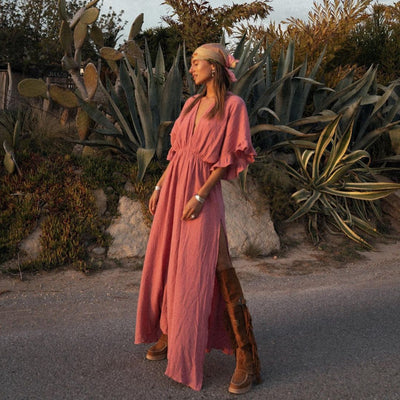 Mocarra | Stylish Solide Farbe Strand Cover-up Kleid Frauen