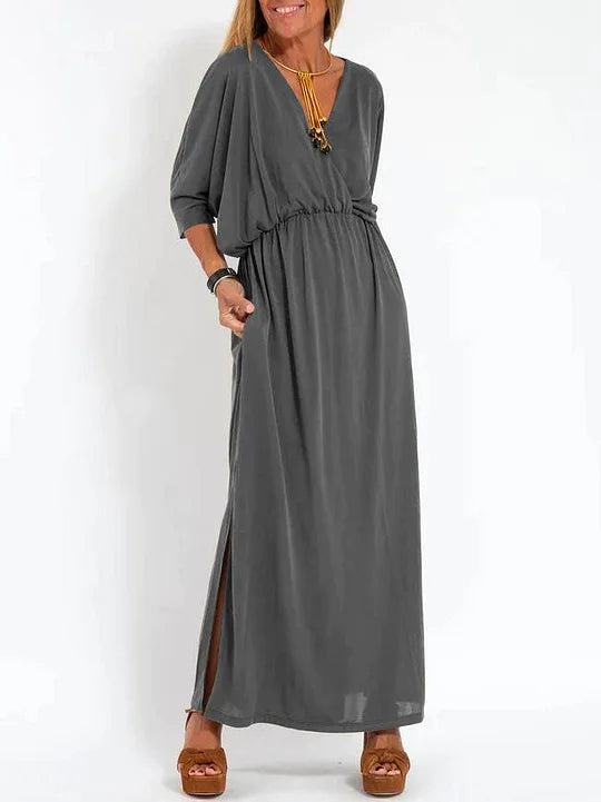 Mocarra | Lässiges Kleid mit V-Ausschnitt und Schlitz