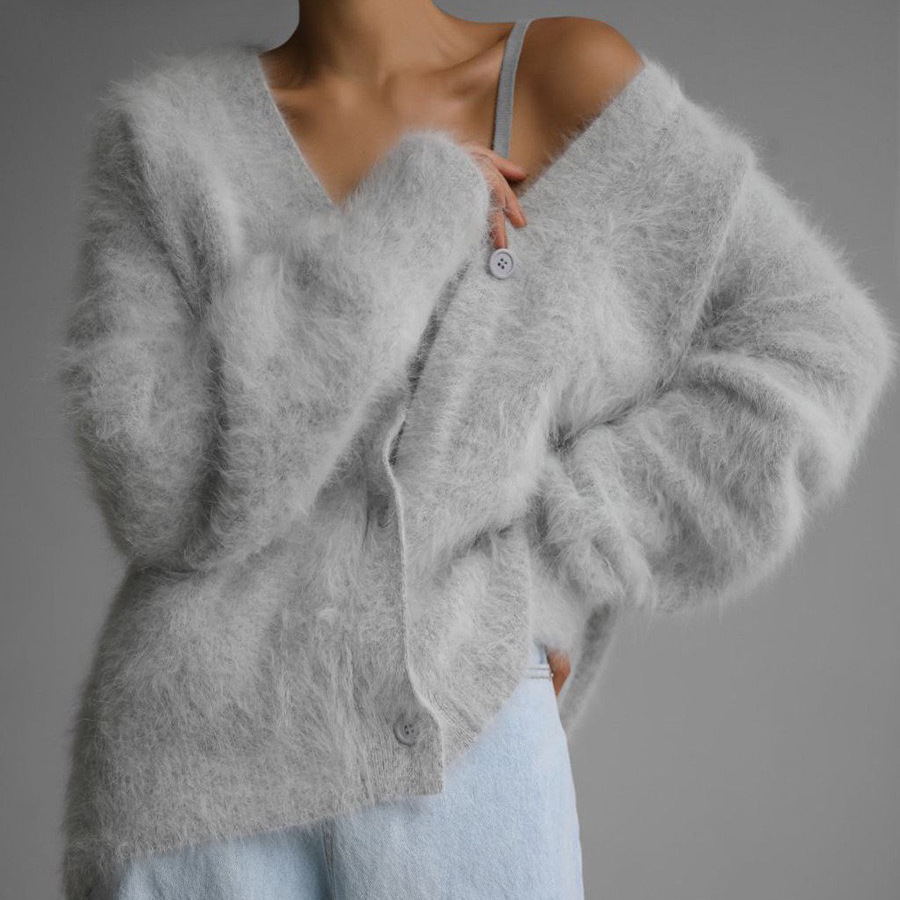 Damen Strickjacke mit V-Ausschnitt