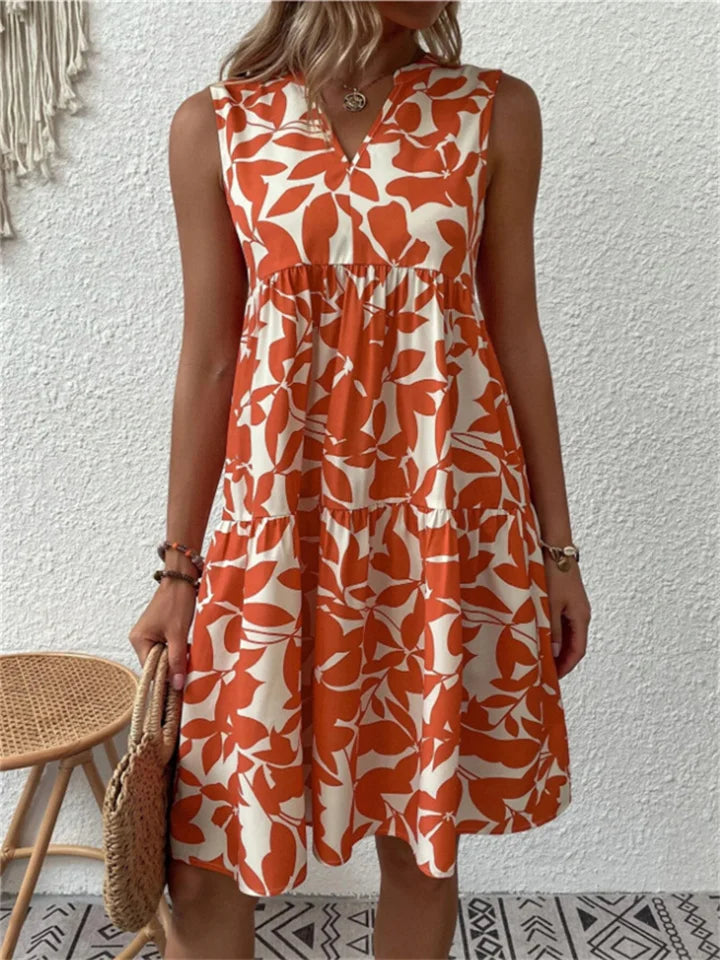 Clarisse - Elegantes A-Linien-Kleid mit Blumendruck für den Sommer