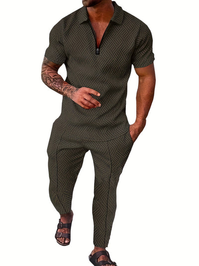 Anton - Schwarzes Set aus Oberteil und Hose