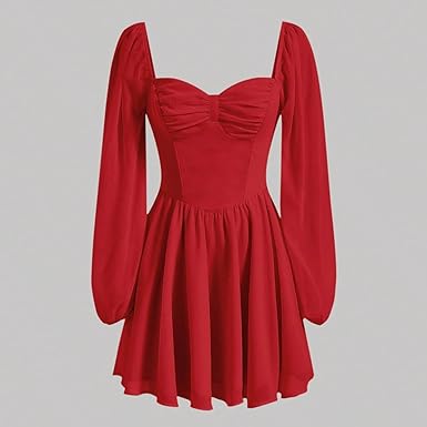 Mocarra | Minikleid mit Laternenärmeln und Rüschenbesatz