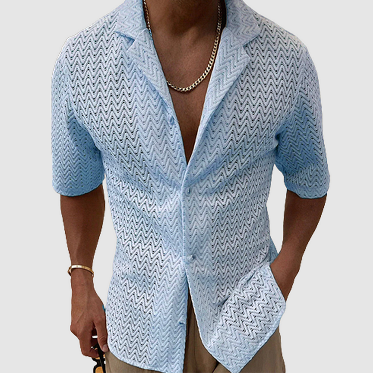 Bryson - Unifarbenes Strickhemd