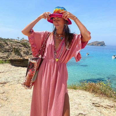 Mocarra | Stylish Solide Farbe Strand Cover-up Kleid Frauen